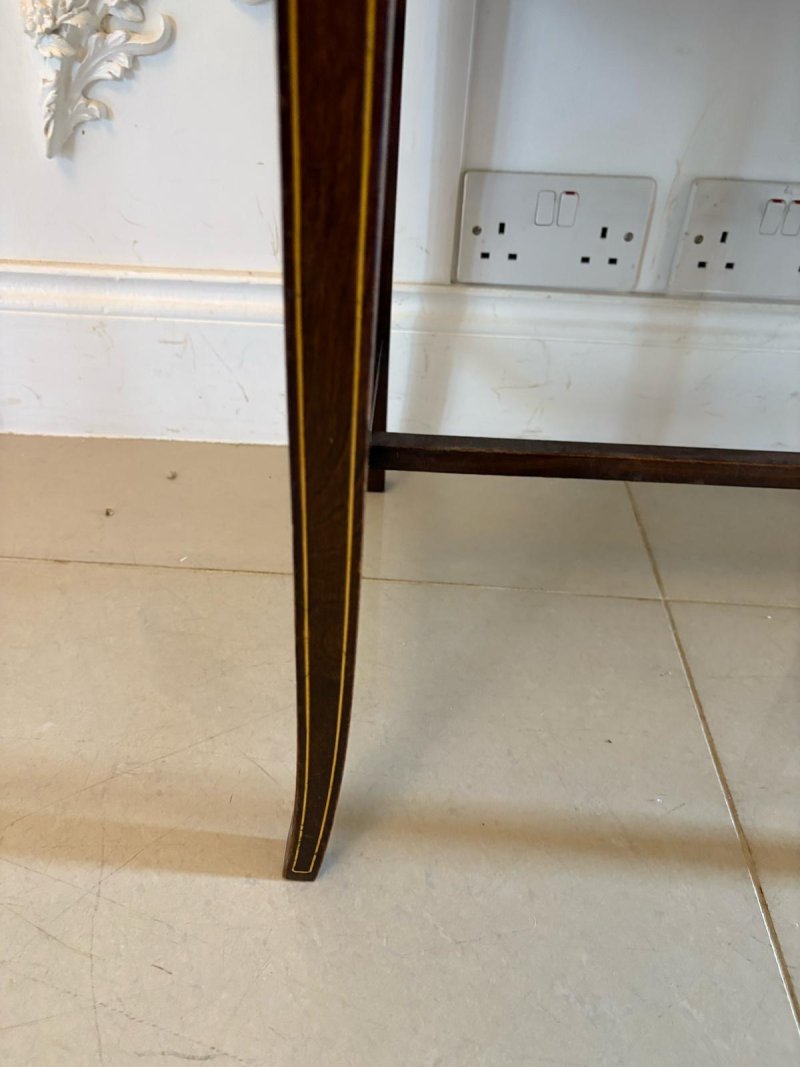 Antique Edwardian Mahogany Inlaid Piano Stool - Image 11